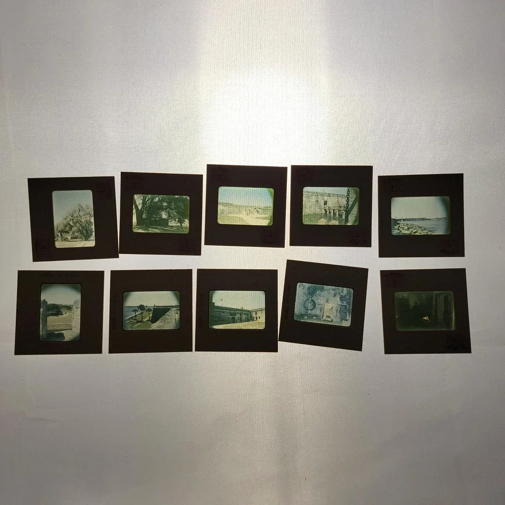 Vintage 1960 Florida Vacation 35mm Slides Lot Marineland Metal Case Kodachrome
